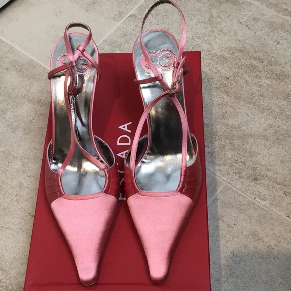 Escada | Shoes | Nwd Escada 375 Pink Satin Formal Heels Italy Fit 
